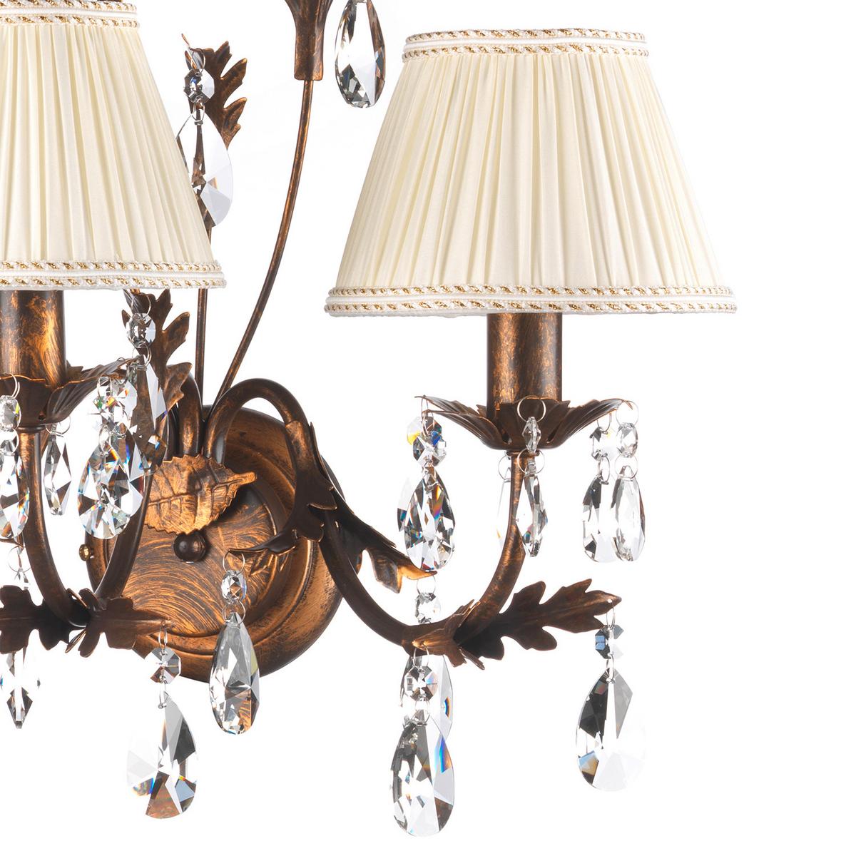 Wandleuchte 4669/ap3b - Bronzefarben, KONVENTIONELL, Glas/Textil (53/52cm)