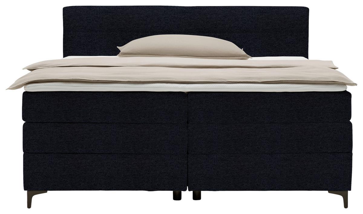 Boxspringová postel BARI 160/200, černá - černá, Konvenční, kov/karton (160/200cm) - Mömax