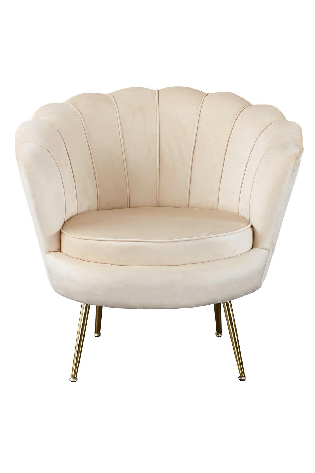 Sessel Beige B: 76 Cm - Beige/Goldfarben, MODERN, Textil (76/78/76cm) - Livetastic