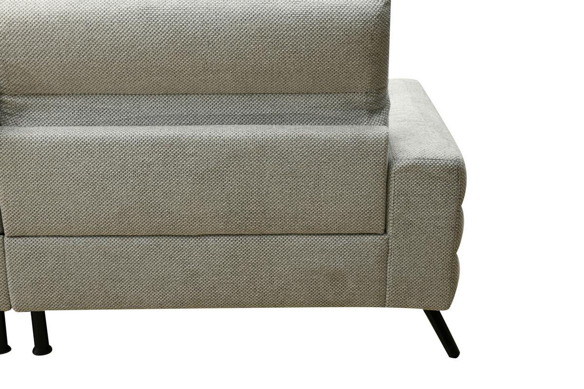 Ecksofa Milano Microfaser Hellgrau, B: 178 Cm - Hellgrau/Schwarz, MODERN, Holz/Textil (178/256cm) - Luca Bessoni
