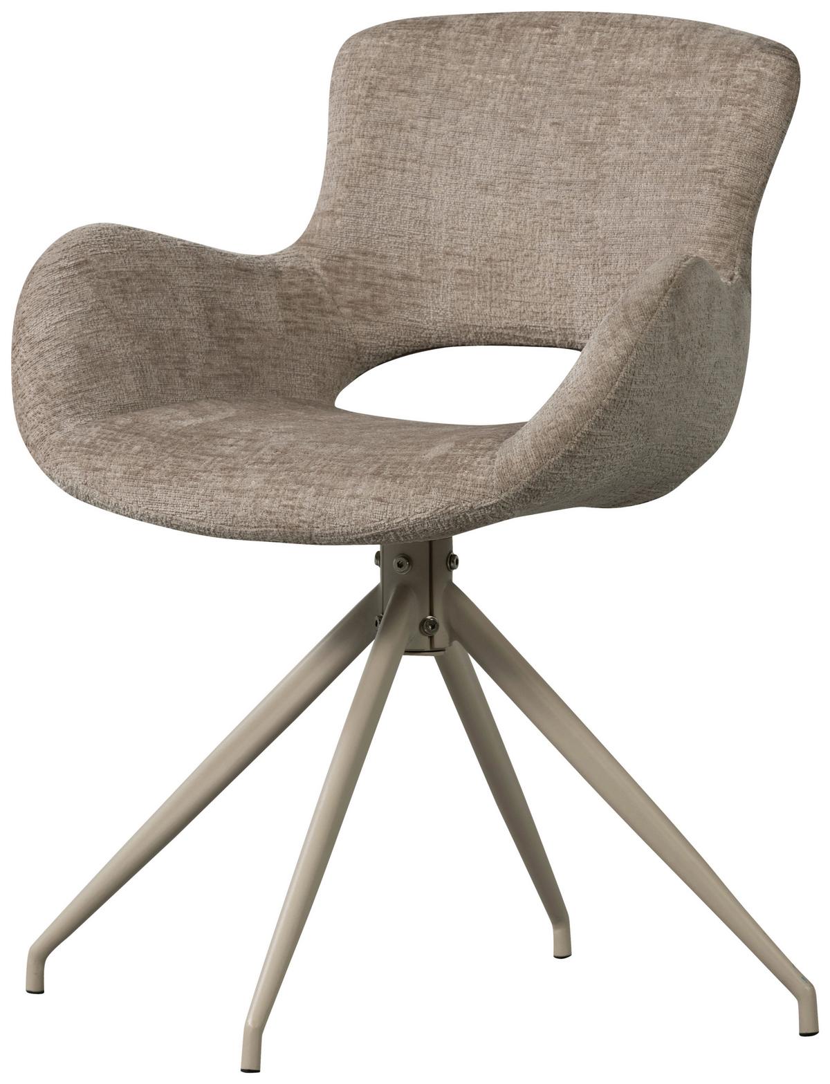 ARMLEHNSTUHL-SET Eliva Sandfarben B: 58cm - Sandfarben, MODERN, Textil/Metall (58/58/82cm) - Livetastic