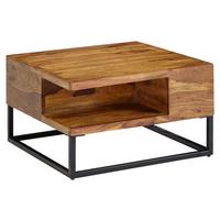 Konferenčný stolík z masívneho dreva š: 60cm - čierna/farba indického palisandra, Modern, kov/drevo (60/60/34,5cm) - MID.YOU