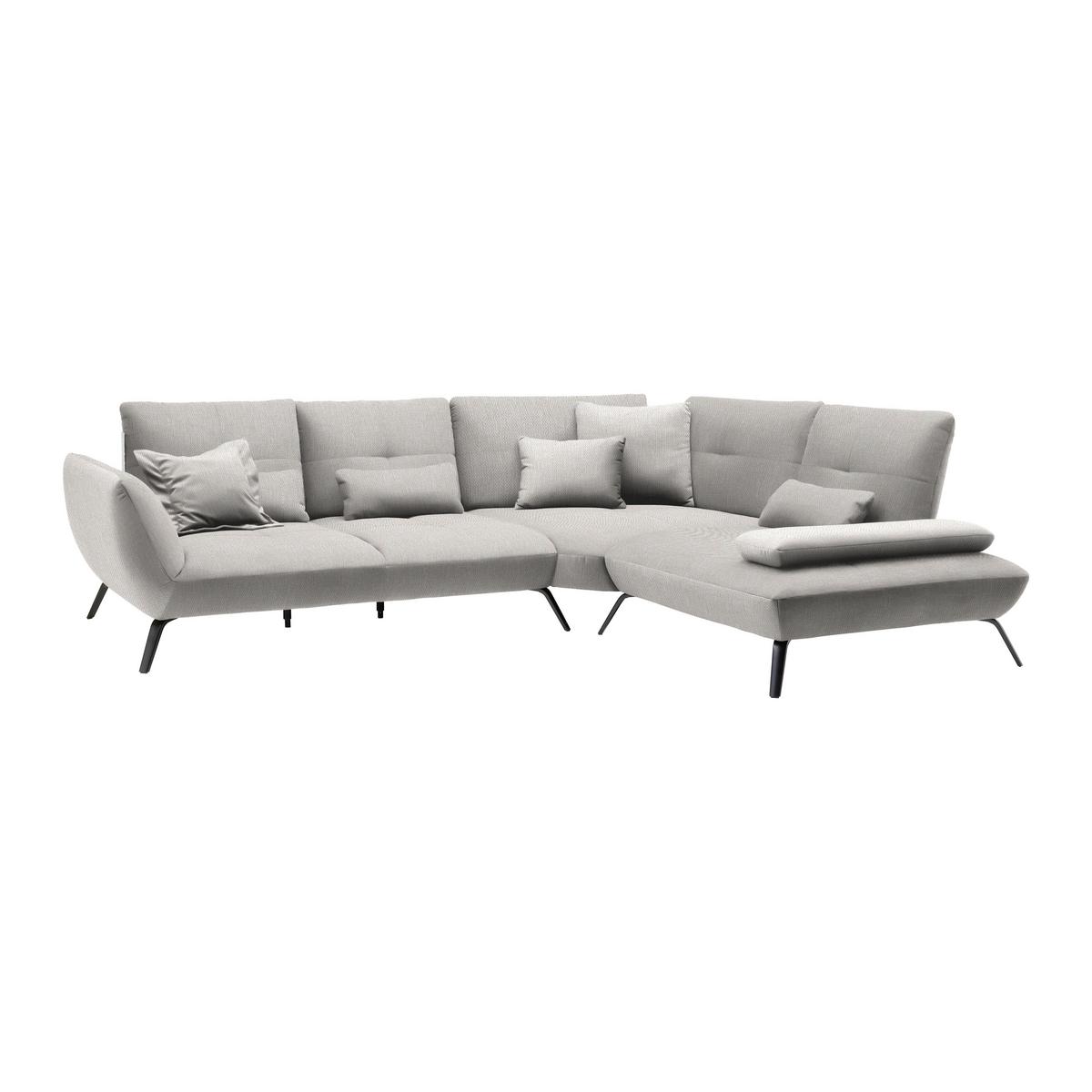 Rohová sedačka TRENDY, pravá, béžová - černá/béžová, Moderní, kov/kompozitní dřevo (310/93/250cm) - Premium Living