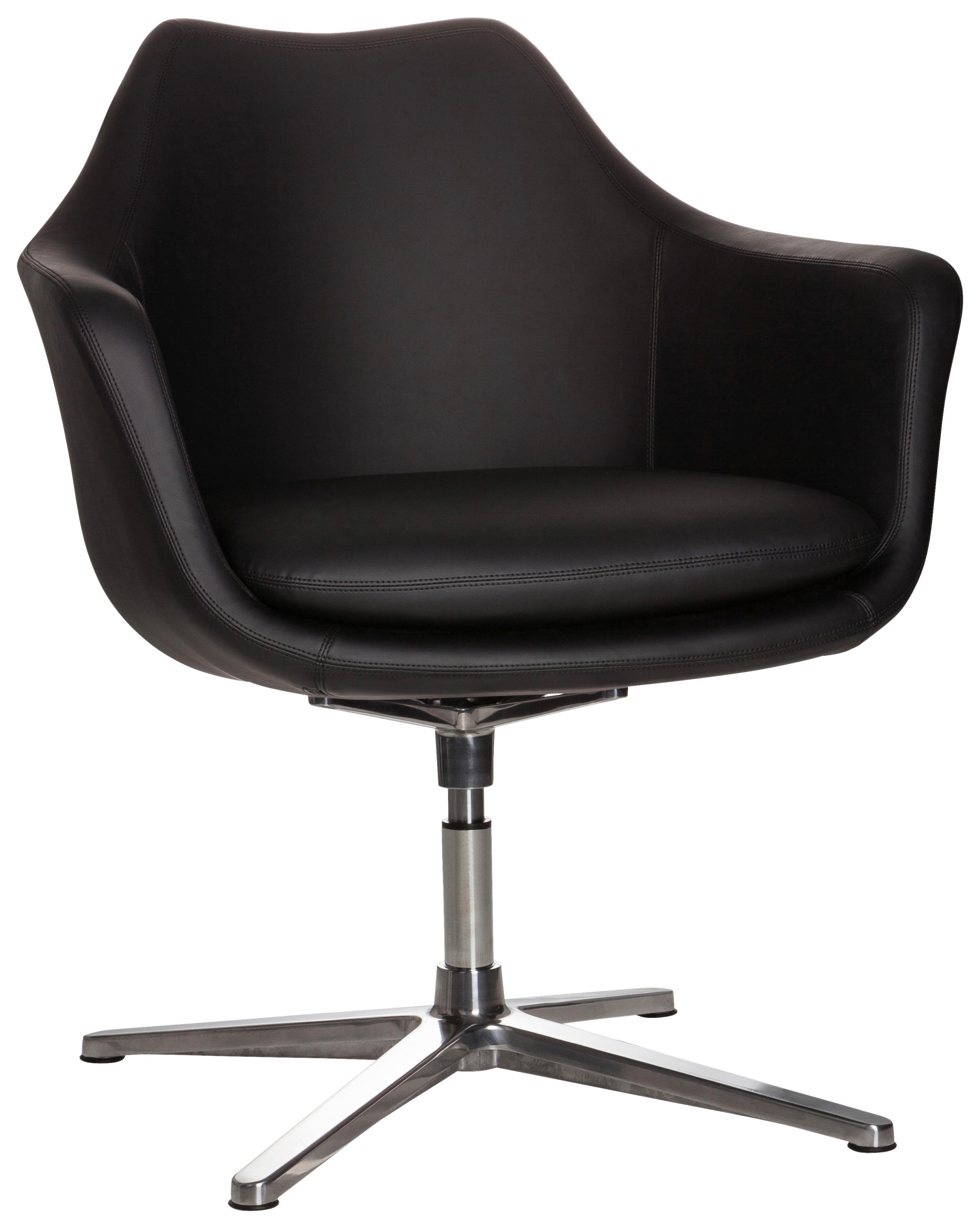 Drehstuhl Artemia Schwarz Bis 150 Kg - Silberfarben/Schwarz, Basics, Textil/Metall (67/85/63cm) - MID.YOU