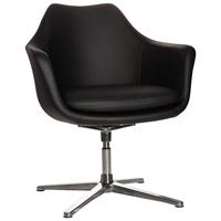 Drehstuhl Artemia Schwarz Bis 150 Kg - Silberfarben/Schwarz, Basics, Textil/Metall (67/85/63cm) - MID.YOU