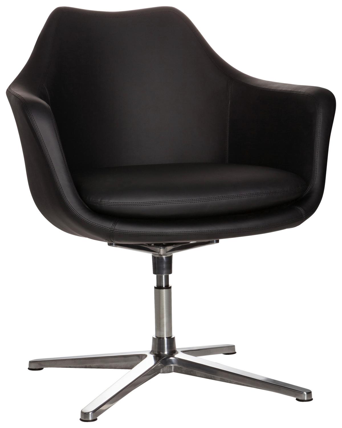 Drehstuhl Artemia Schwarz Bis 150 Kg - Silberfarben/Schwarz, Basics, Textil/Metall (67/85/63cm) - MID.YOU