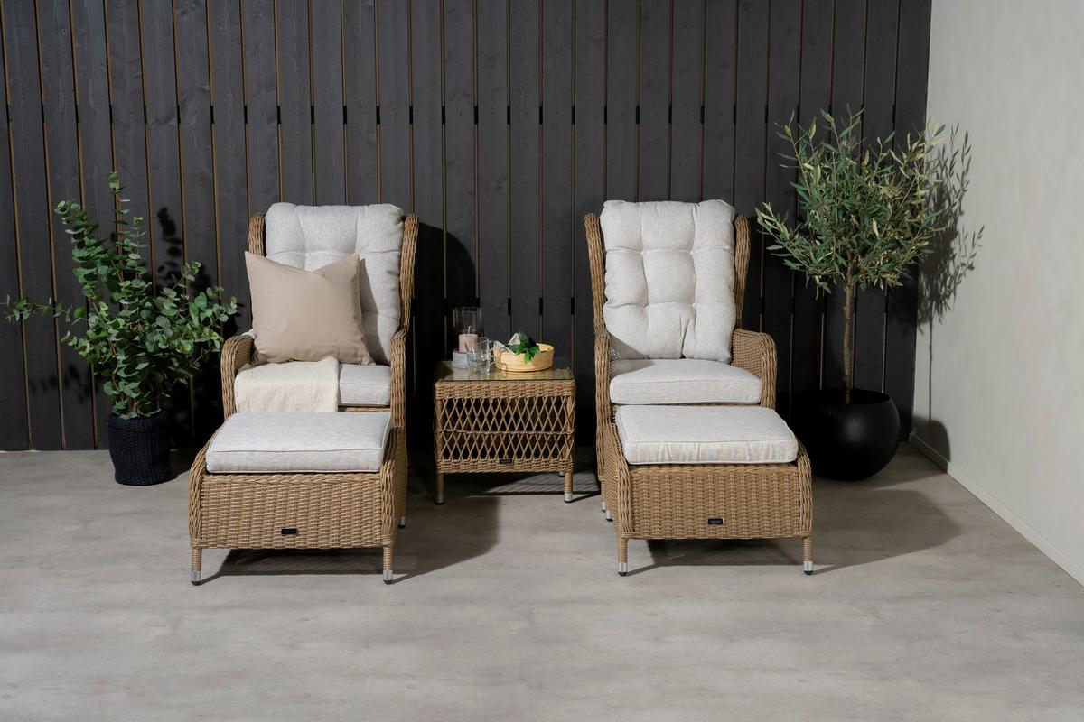 Loungegarnitur Washington - Beige/Braun, KONVENTIONELL, Kunststoff/Textil - Gardenson