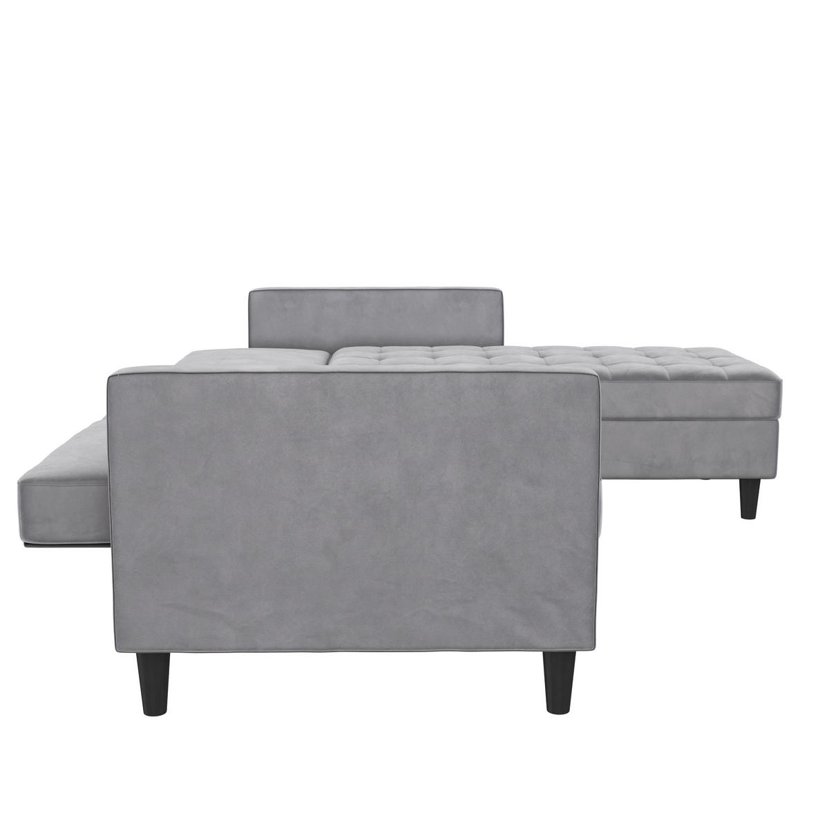 Ecksofa Palermo Grau, mit Stauraum - Schwarz/Grau, Basics, Textil (213/154cm) - Livetastic