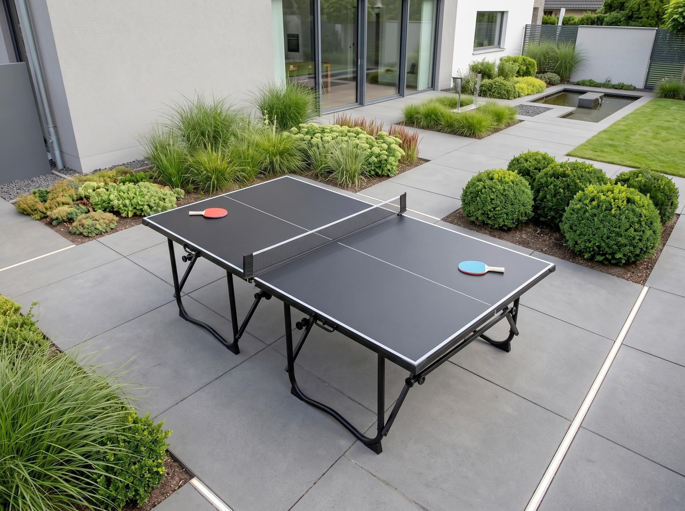 Tischtennistisch klappbar - Schwarz, Basics, Holzwerkstoff (274/152,5/76cm) - Prestige Home