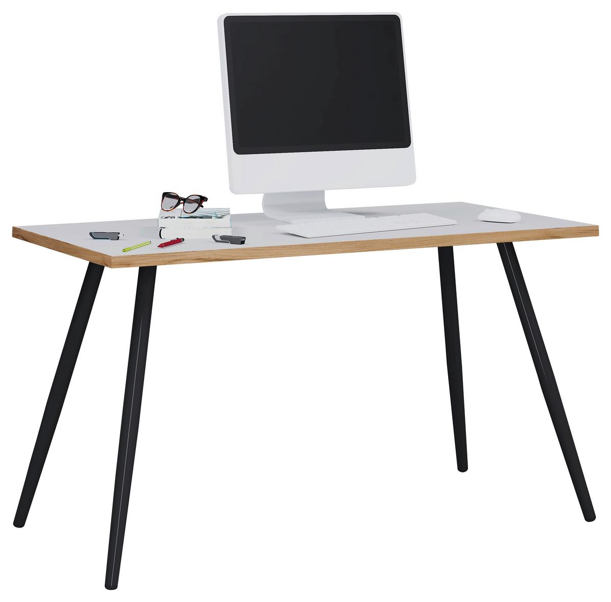 Schreibtisch Salia Anthrazit/Eiche Dekor L: 138cm - Honigeiche/Anthrazit, Design, Holzwerkstoff/Metall (138/50/70cm) - MID.YOU