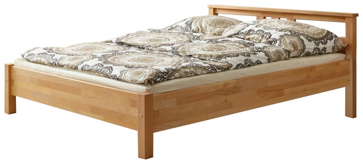 Doppelbett Echtholz Massiv 140x200 Merci, Buche - Buchefarben, KONVENTIONELL, Holz (140/200cm) - MID.YOU