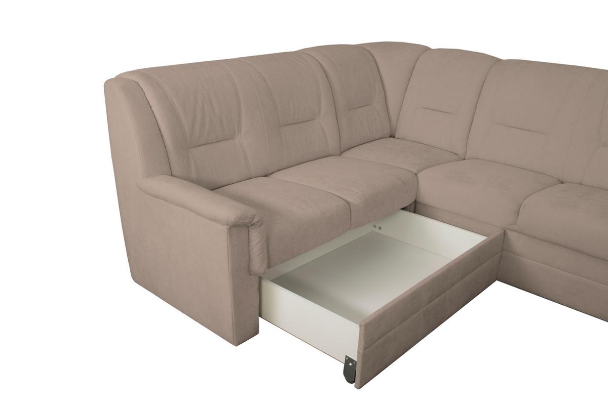 ECKSCHLAFSOFA Rafael, Taupe S: 279x224cm - Taupe/Beige, Trend, Textil (279/224cm)