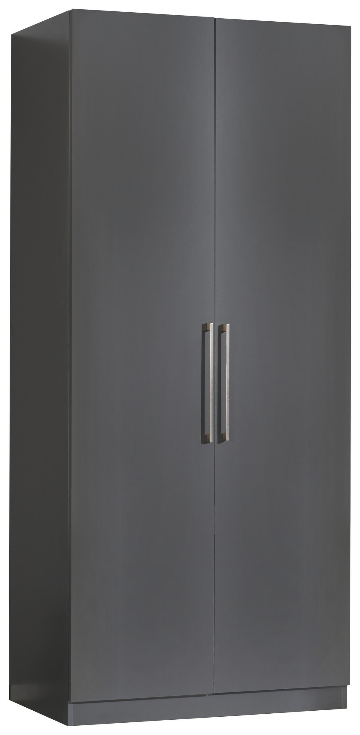 Drehtürenschrank M. Soft-close 91,1cm Unit Anthrazit - Anthrazit, MODERN, Holzwerkstoff (91,1/210/58,3cm) - Ondega