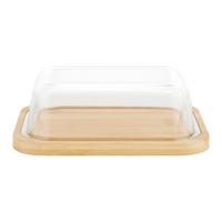 máslenka HEDVIG - průhledné/přírodní barvy, Moderní, dřevo/sklo (17/12,5/5,3cm) - Mömax