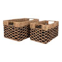 Korbset Salar Braun Schwarz 2-teilig - Schwarz/Braun, Design, Holz