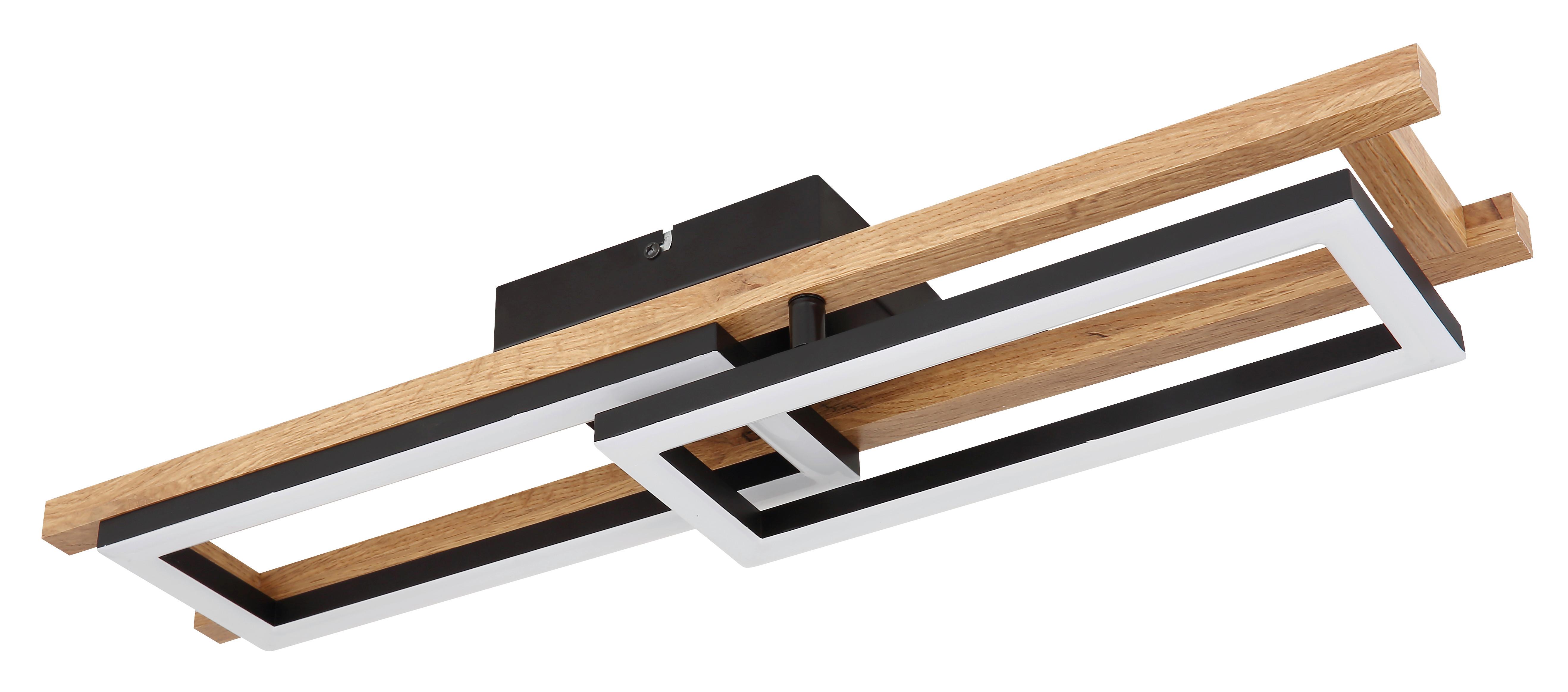 LED-Deckenleuchte Illa L: 69 cm, Dreh- und Schwenkbar - Dunkelbraun/Opal, Natur, Holzwerkstoff/Kunststoff (69/36,5/10,5cm) - Globo