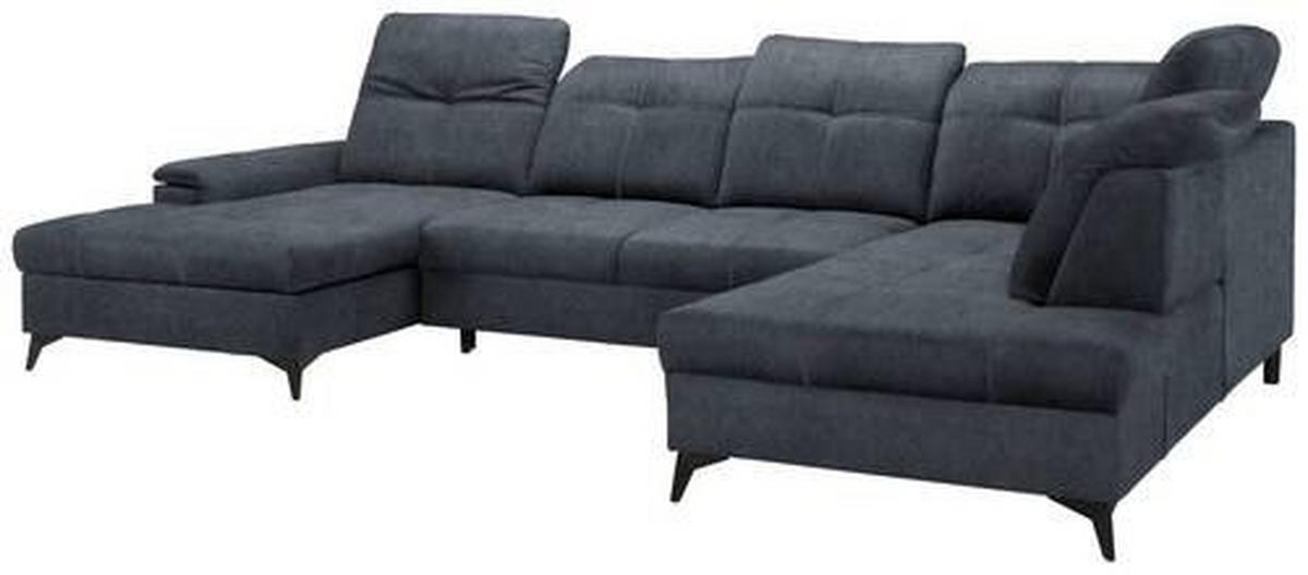 Sedacia súprava U SIERRA, pravá, grafitová CLOUD - čierna/grafitová, Modern, kov/textil (181/364/230cm) - Mömax