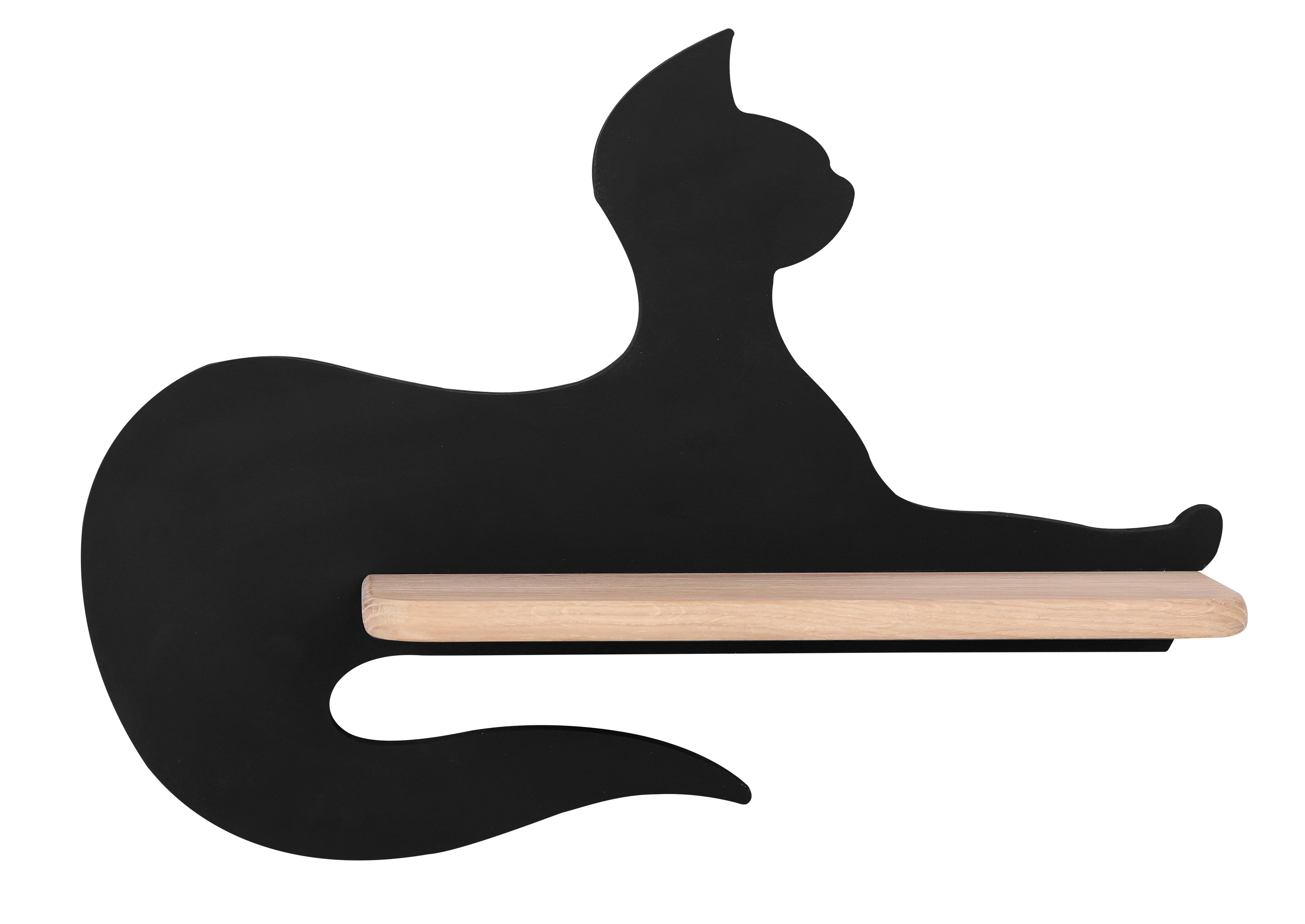 KINDERWANDLEUCHTE 21-75642 CAT - Schwarz, Basics, Holz/Holzwerkstoff (36/12/26cm)