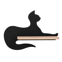KINDERWANDLEUCHTE 21-75642 CAT - Schwarz, Basics, Holz/Holzwerkstoff (36/12/26cm)