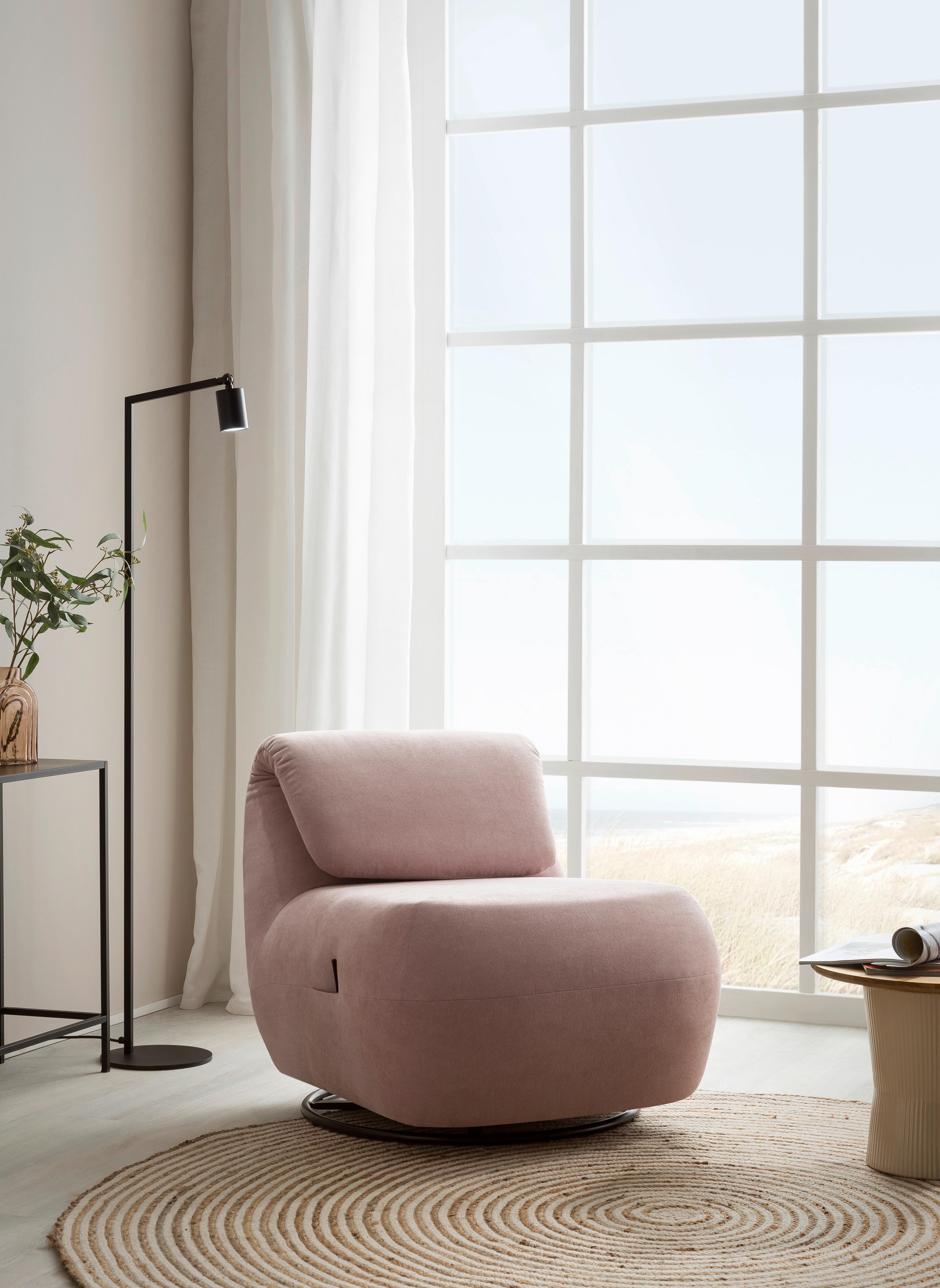 Sessel Rosa B: 68 Cm - Schwarz/Rosa, Design, Textil (68/67/88cm) - MID.YOU