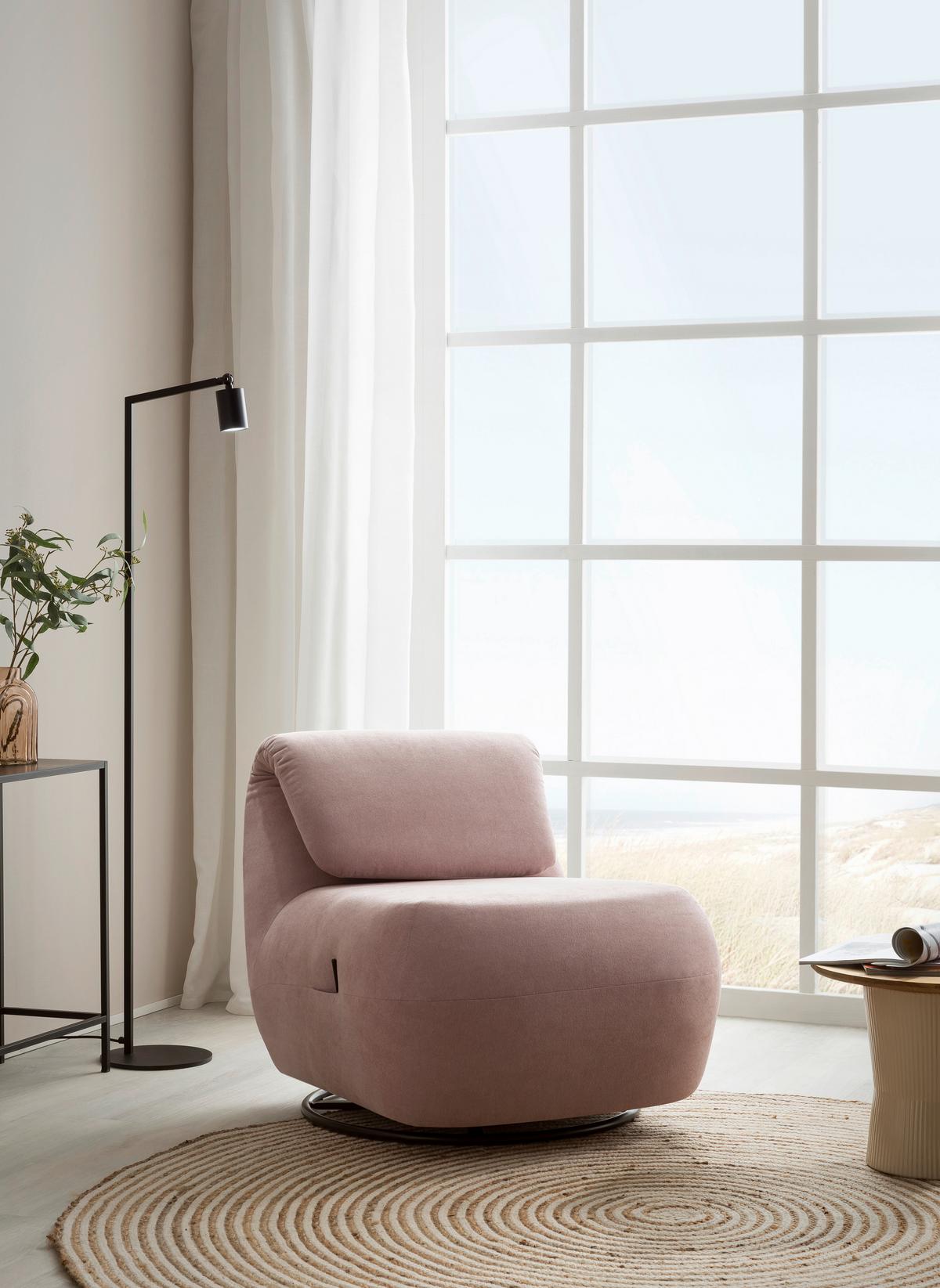 Sessel Rosa B: 68 Cm - Schwarz/Rosa, Design, Textil (68/67/88cm) - MID.YOU