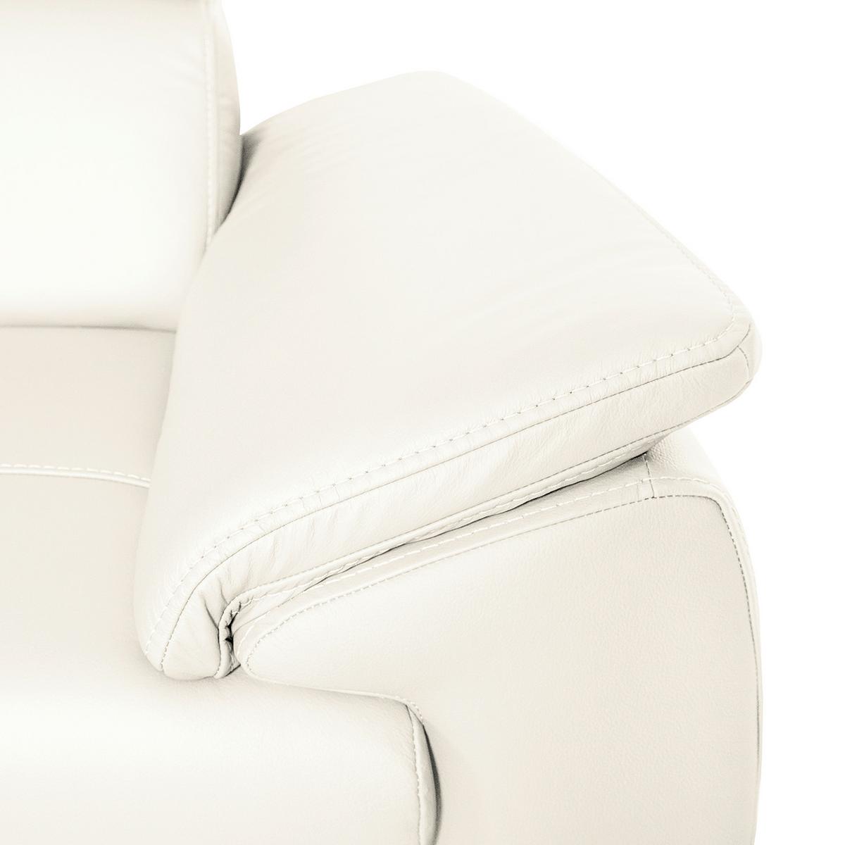 Ecksofa City Weiß B: 193x265 Cm - Wengefarben/Weiß, Design, Leder (193/265cm) - Livetastic