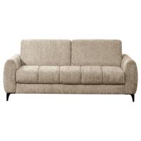 Schlafsofa inkl. Bettfunktion Webstoff creme, B:206 cm - Creme/Schwarz, MODERN, Holz/Textil (206/89/100cm)