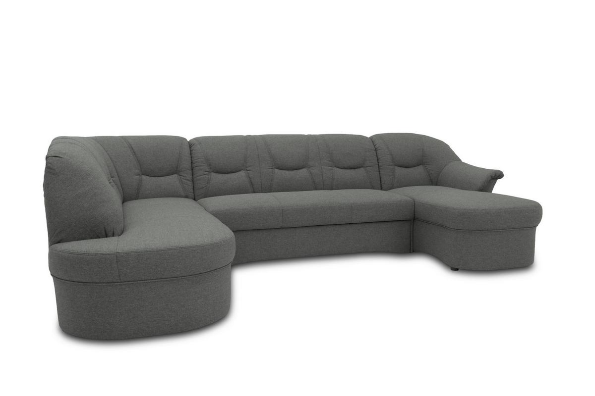 Wohnlandschaft Sarafina Grau - Schwarz/Grau, KONVENTIONELL, Textil (180/295/146cm) - MID.YOU