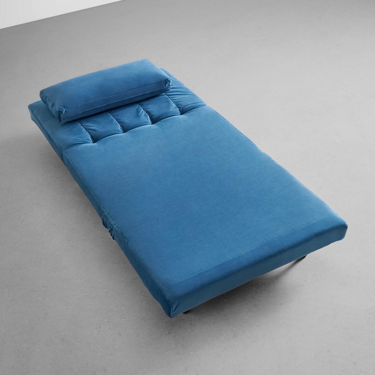 Rozkladacie kreslo Levin - modré - modrá/prírodná farba, Modern, drevo/textil (103/94/82cm) - P & B