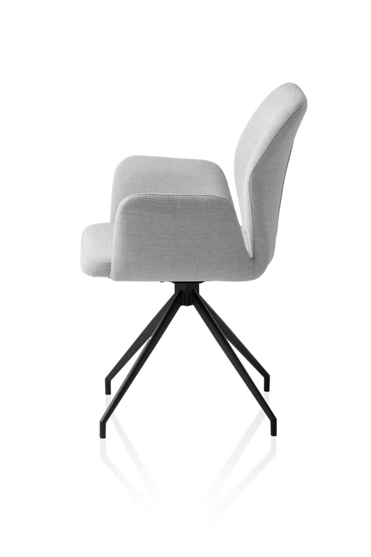 Armlehnstuhl Hellgrau B: 59cm - Hellgrau/Schwarz, MODERN, Textil/Metall (59/88/58cm) - Livetastic