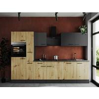 Küchenblock Oliver Artisan Dekor, Grau  B: 310 cm - Eiche Artisan/Grau, Design, Holzwerkstoff (310cm) - Respekta