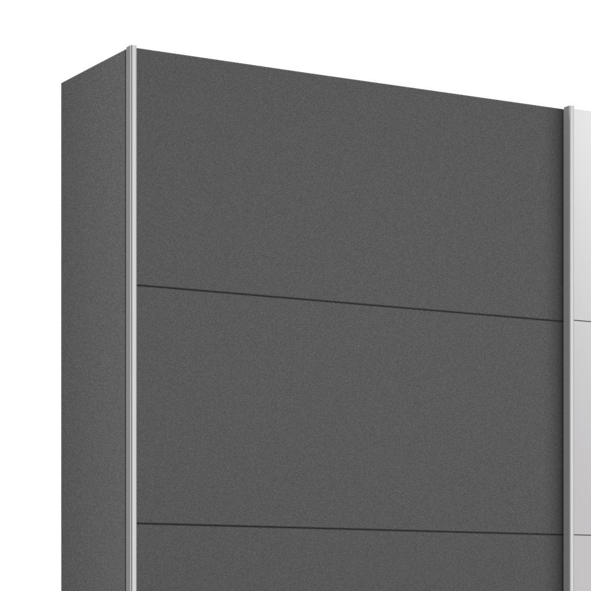 Schwebetürenschrank M. Spiegel 226cm Belluno, Grau Metallic - Grau, MODERN, Holzwerkstoff (226/230/62cm) - Rauch Möbel