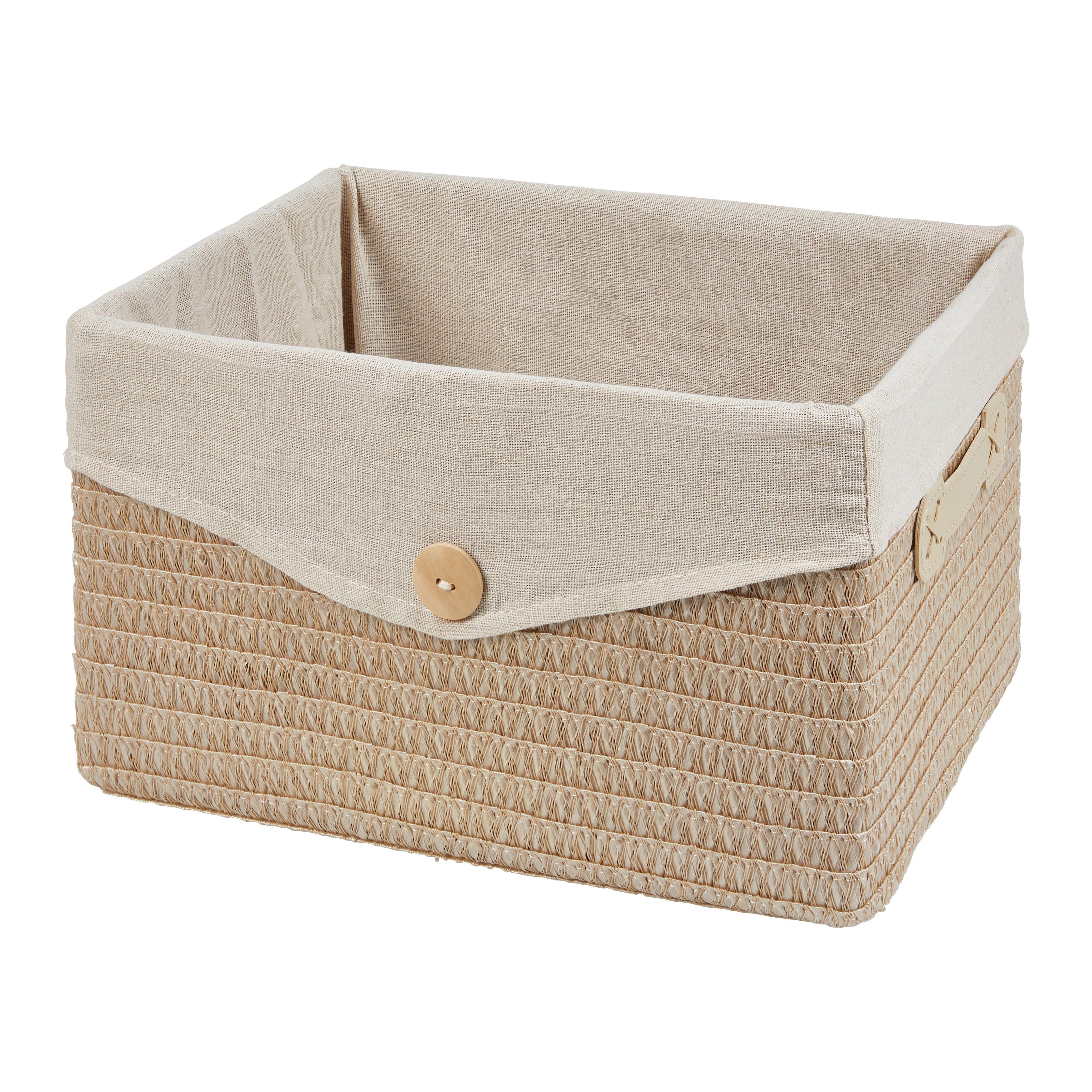 Koš na prádlo DENISE - béžová, Romantický / Rustikální, textil/plast (35/20/26cm) - Mömax