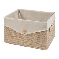 Koš na prádlo DENISE - béžová, Romantický / Rustikální, textil/plast (35/20/26cm) - Mömax