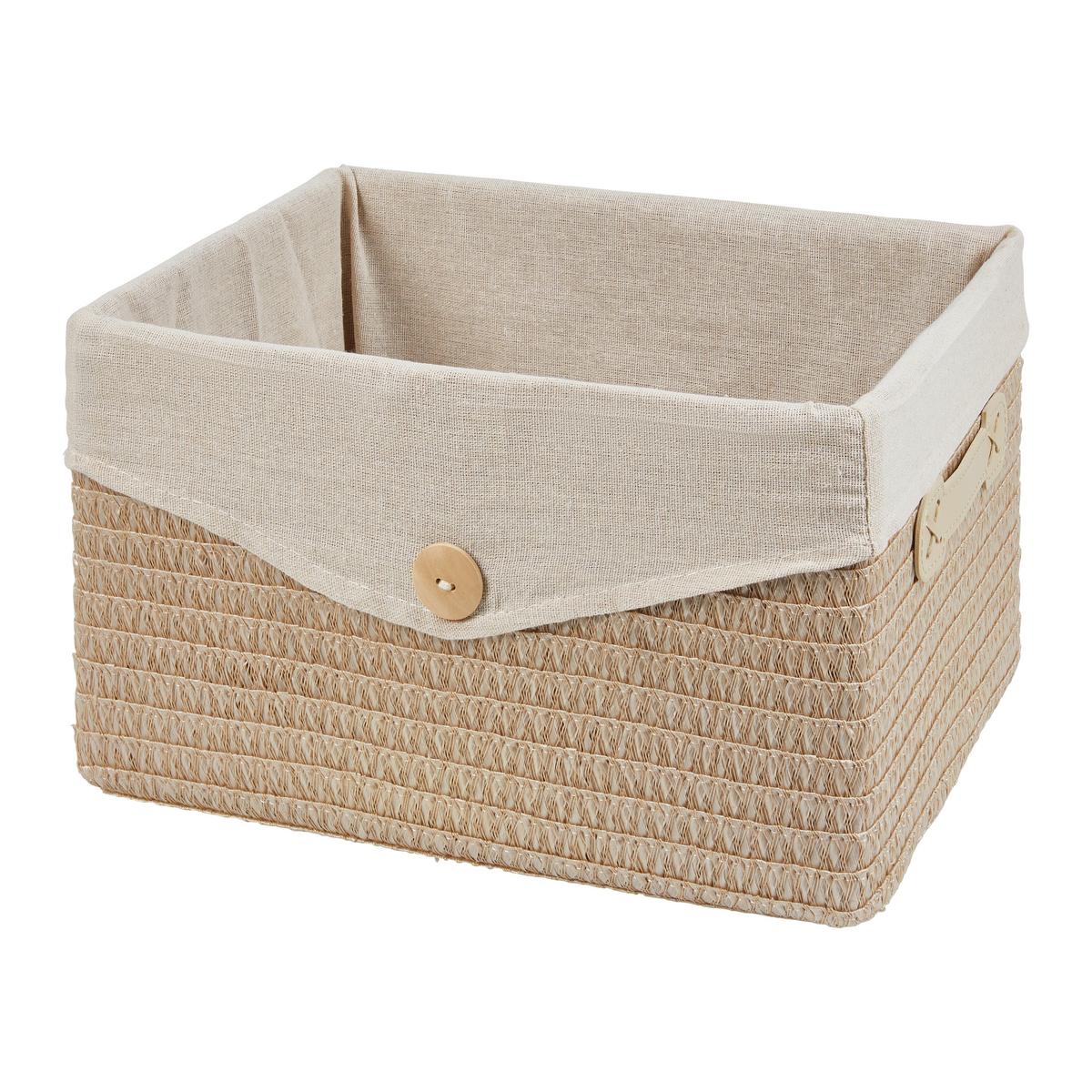 Koš na prádlo DENISE - béžová, Romantický / Rustikální, textil/plast (35/20/26cm) - Mömax