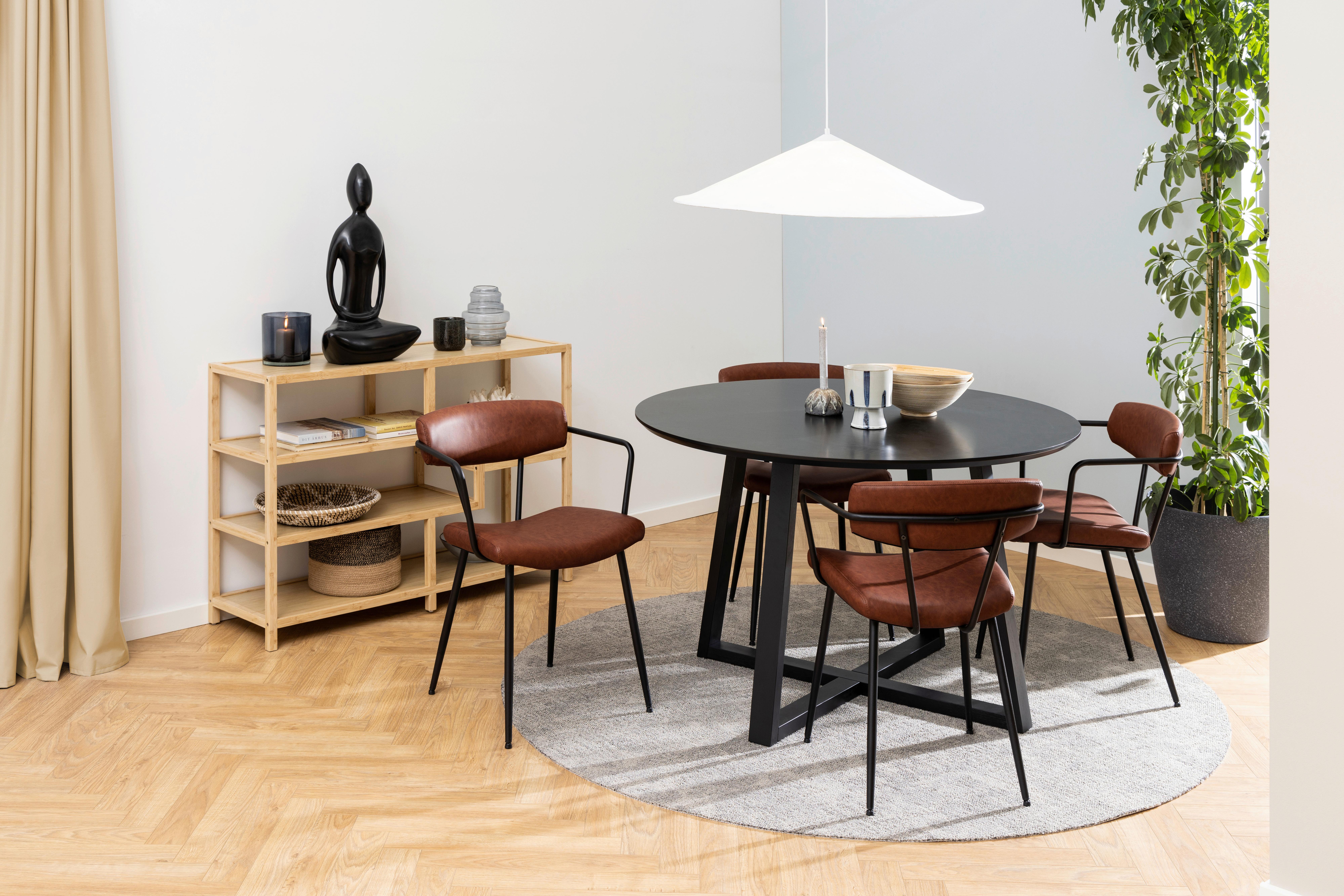 Esstisch Rund Malika 120x75 Cm Schwarz - Schwarz, MODERN, Holz/Holzwerkstoff (120/120/75cm) - MID.YOU