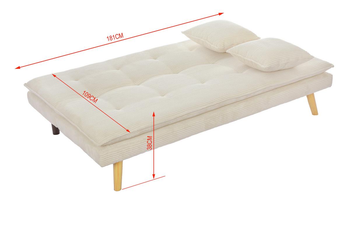 Schlafsofa Passau Weiß B: 181 cm - Schwarz/Weiß, Basics, Holz/Textil (181/77/92cm) - P & B