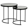 Beistelltisch 2er-Set Mit Verspiegelter Glasplatte - Schwarz, Design, Glas/Metall (50/50/50,5cm) - MID.YOU