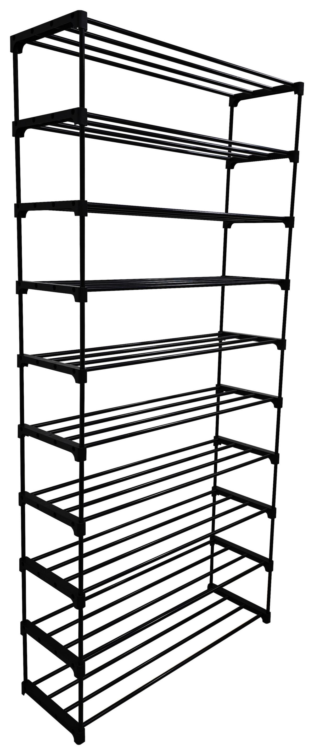 REGÁL NA TOPÁNKY GRANDO -BASED/SB- - čierna, Konventionell, kov/plast (94/194/30cm) - Based