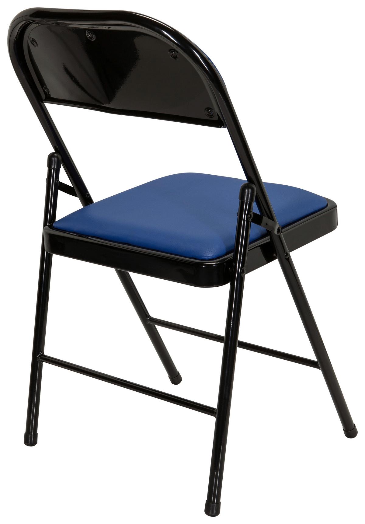 Klappstuhl Tudela Pu Blau/schwarz - Blau/Schwarz, Basics, Textil/Metall (44/80/49cm) - MID.YOU