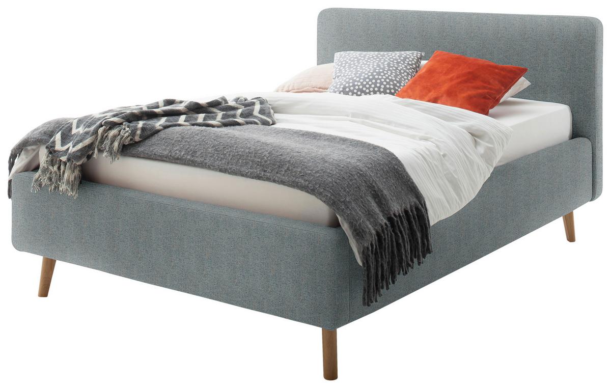 Polsterbett Mattis Herve Türkis 140x200cm - Türkis/Eichefarben, Design, Holz/Textil (140/200cm) - MID.YOU
