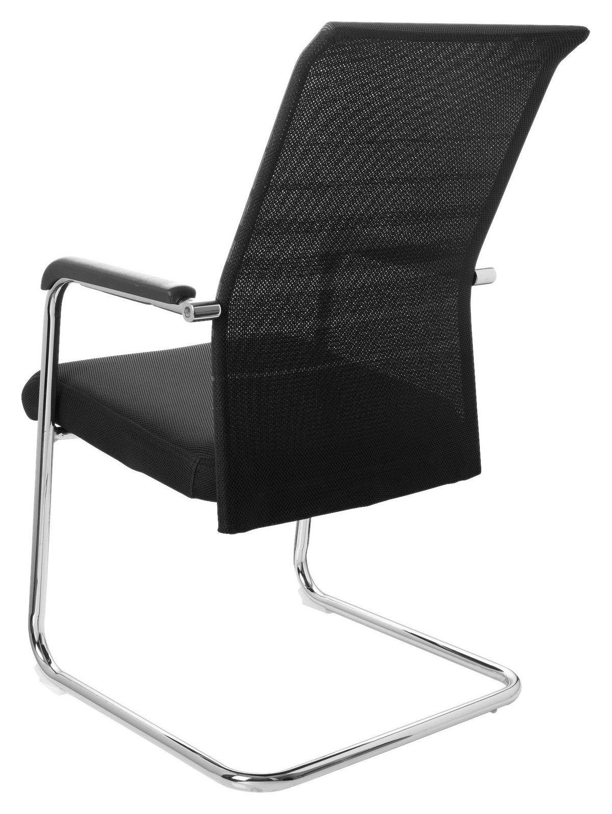 Besucherstuhl Mit Armstützen Grau/schwarz Bis 120 Kg - Chromfarben/Schwarz, MODERN, Kunststoff/Textil (57/104/55cm) - MID.YOU