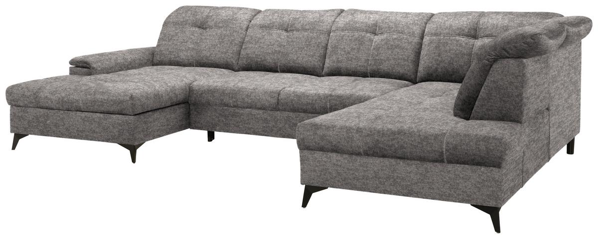 Sedacia súprava U SIERRA, pravá, sivobéžová INFINITY - čierna/sivobéžová, Modern, kov/textil (181/364/230cm) - Mömax