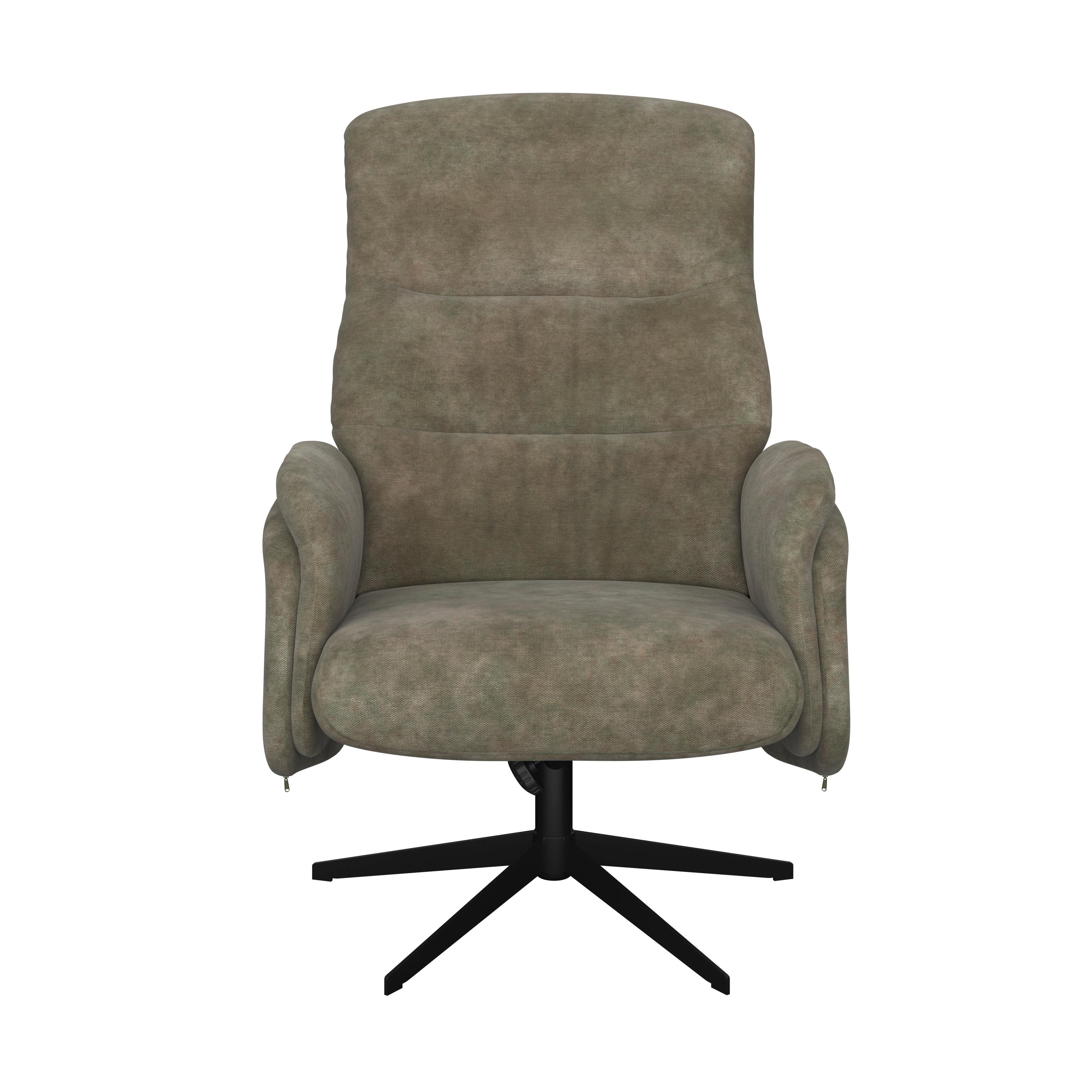 Relaxsessel Star grün, 360° drehbar - Schwarz/Grün, MODERN, Textil/Metall (72/107/86cm) - James Wood
