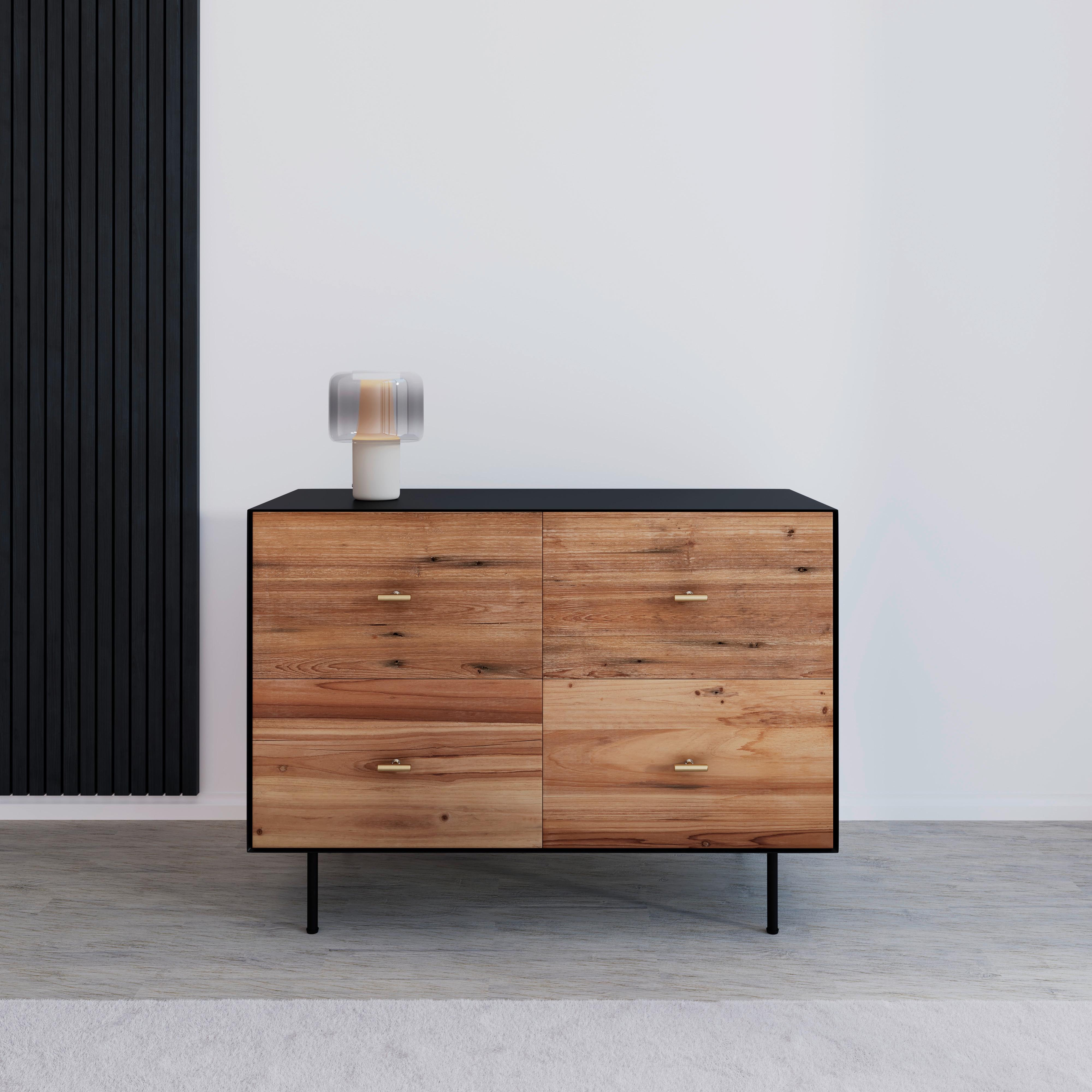 Komoda GIORGIA - čierna/zlatá, Modern, kov/drevo (90/66/40cm) - Bessagi Home