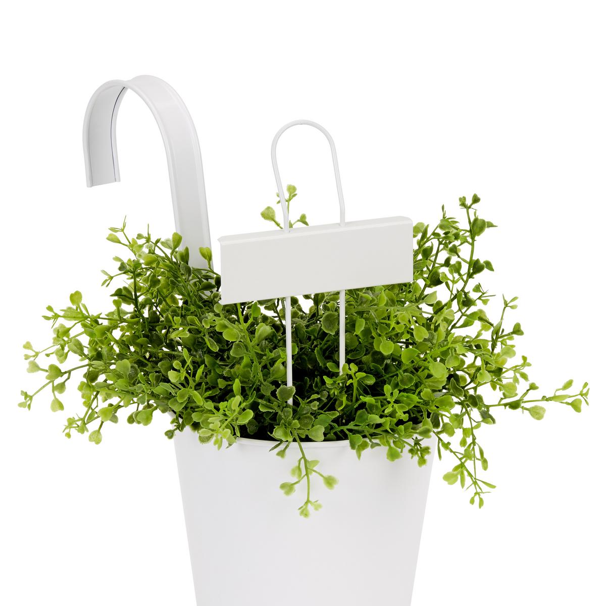 Pflanzenstecker Herb 5er-Set Stahl Weiß H: 27 Cm - Zinkfarben/Weiß, Metall (9/27cm) - Homezone