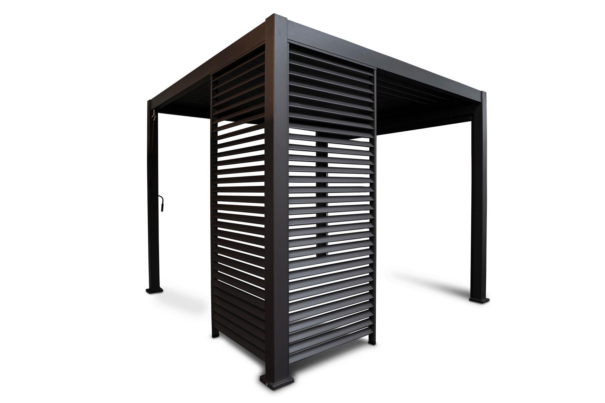 Boční stěna k altánu MIRADOR ZUBEHÖR ANTHRAZIT - antracitová, Moderní, kov (123,5/240/10cm) - Gardenson