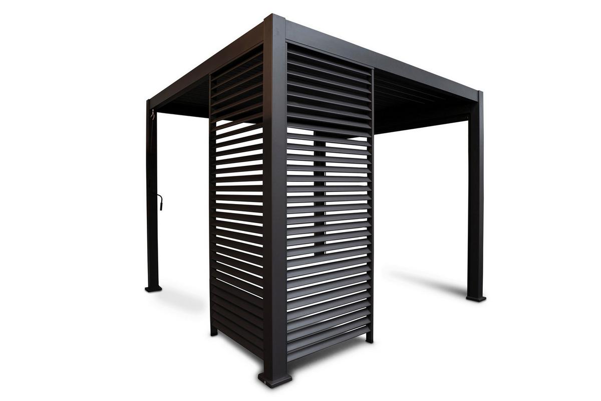 Boční stěna k altánu MIRADOR ZUBEHÖR ANTHRAZIT - antracitová, Moderní, kov (123,5/240/10cm) - Gardenson
