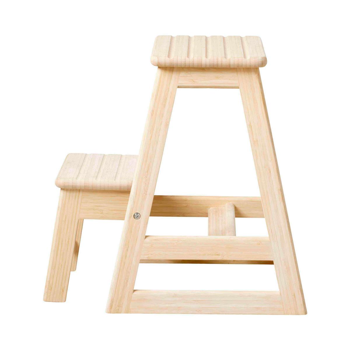 Tritthocker Skala, hellbraun 45,5x49x39 cm - Hellbraun, Natur, Holz (45,5/49/39cm) - Gardenson