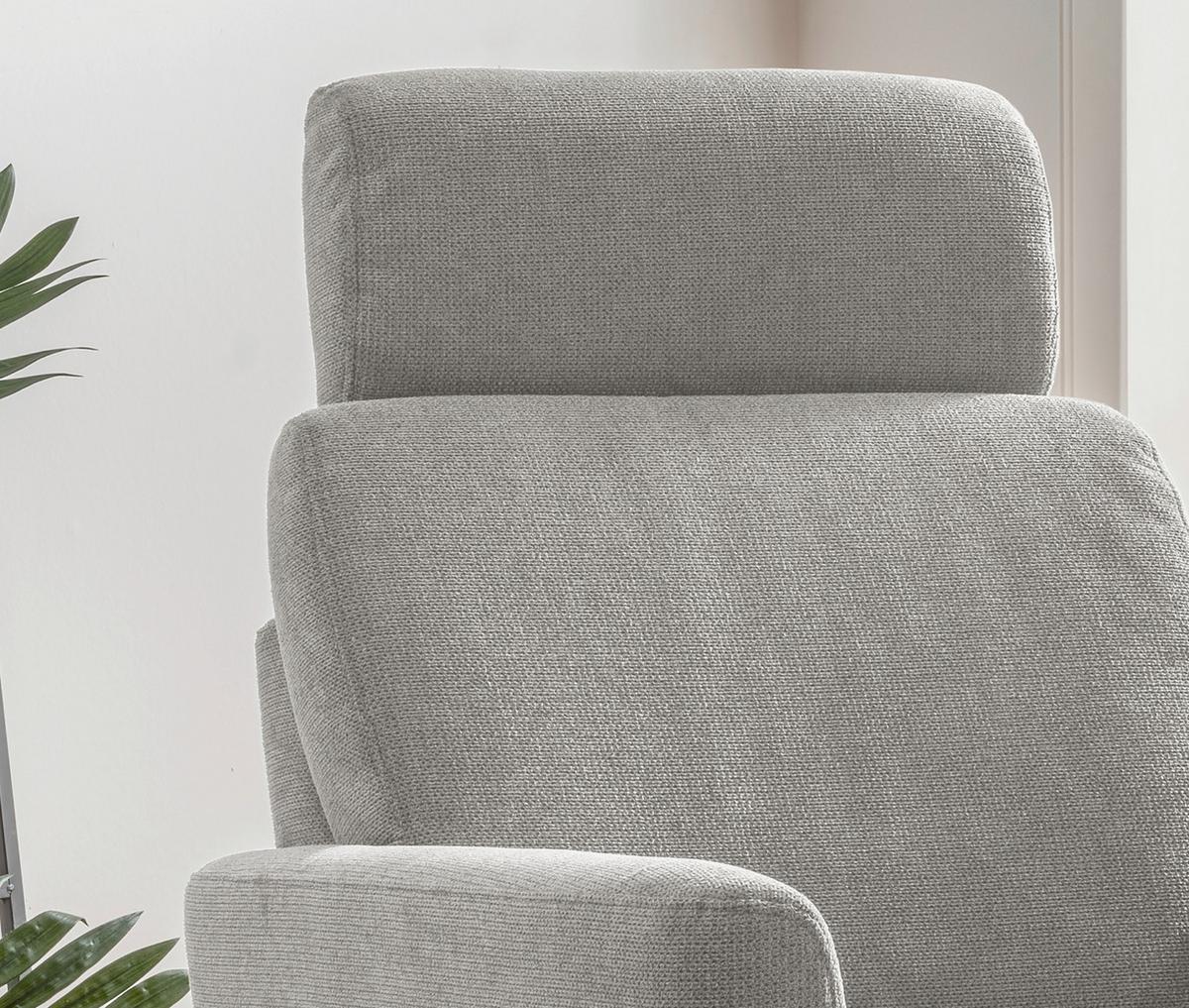 Relaxsessel Centrale T: 87-154 Cm, Silberfarben - Silberfarben/Schwarz, MODERN, Textil (77/105/87-154cm) - Livetastic